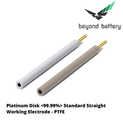 Platinum Disk <99.99%> Standard Straight Working Electrode - PTFE