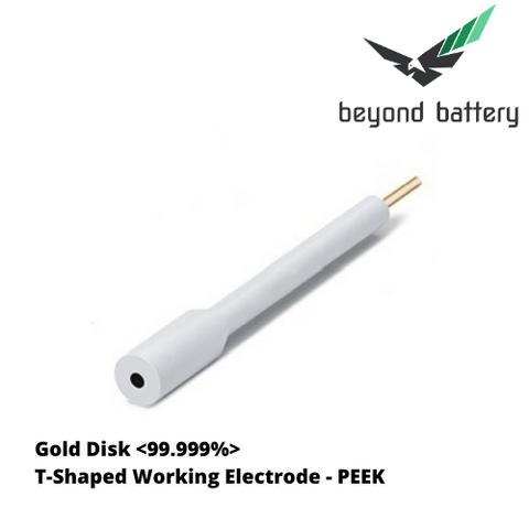 Gold Disk <99.999%> T-Shaped Working Electrode - PEEK